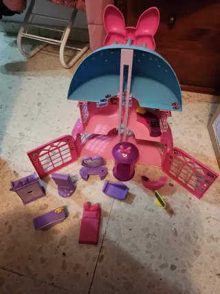 Casa de Minnie Mouse juguete rosa y azul
