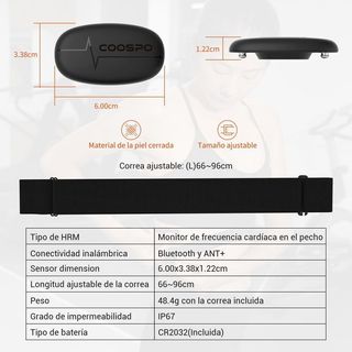 COOSPO H6 Banda de Frecuencia Cardiaca 4.0 Ant+