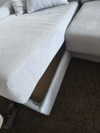 Sofá modular beige y marrón