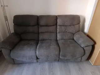 Sofá 3 plazas relax eléctrico gris