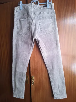 Pantalón Bershka Skinny Hombre Gris Talla L