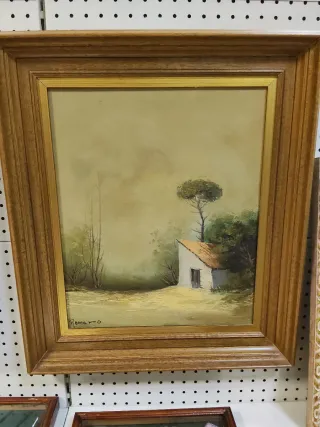 Pintura al óleo Romaro Casa y Árbol