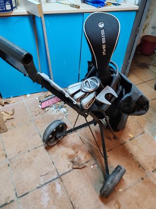 Carro de golf 2 ruedas con palos