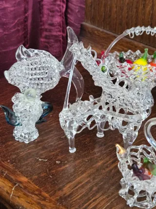 Lotto 13 Oggetti Vetro Vintage Collezione