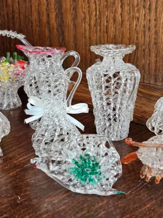 Lotto 13 Oggetti Vetro Vintage Collezione