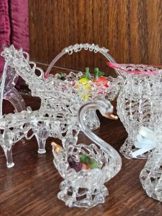 Lotto 13 Oggetti Vetro Vintage Collezione