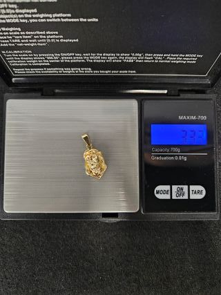 Colgante de Oro 18K, Rostro Jesús, 3,33gr, 2,5cm