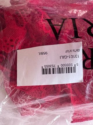 Conjunto lencería encaje rojo