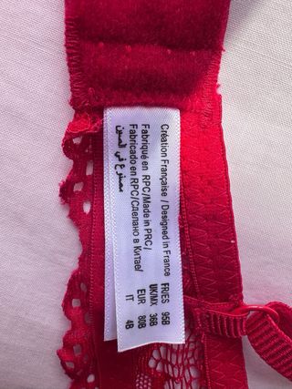 Conjunto lencería encaje rojo