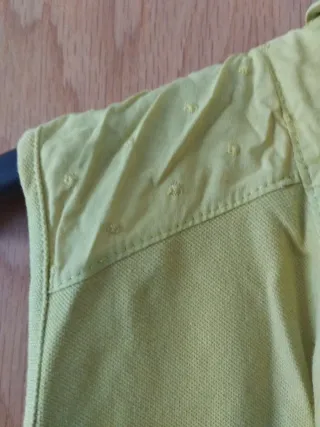 Camiseta cuello pico camisero verde limón