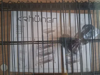 Carro de cocina negro metálico en ruedas, nuevo