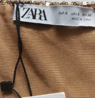 Vestido fiesta lentejuelas Zara Talla S