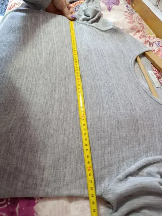 Jersey gris y blanco mujer