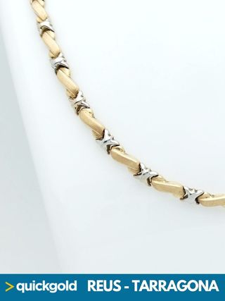 035-02-00688 GARGANTILLA ORO BICOLOR DE 18K ONDAS