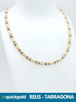 035-02-00688 GARGANTILLA ORO BICOLOR DE 18K ONDAS