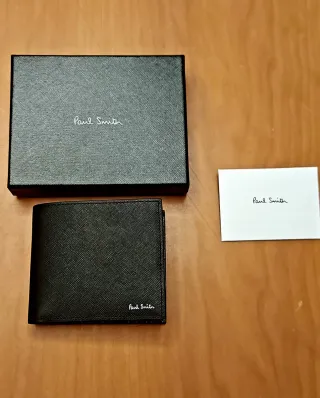 Portafoglio Paul Smith pelle nera disegno