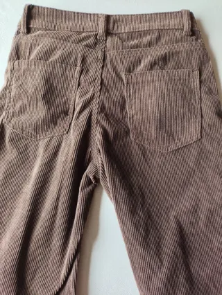 Pantalón pana marrón wide leg