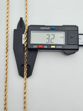 Cadena de Oro 18K, Cordón Macizo, 30gr, 60cm