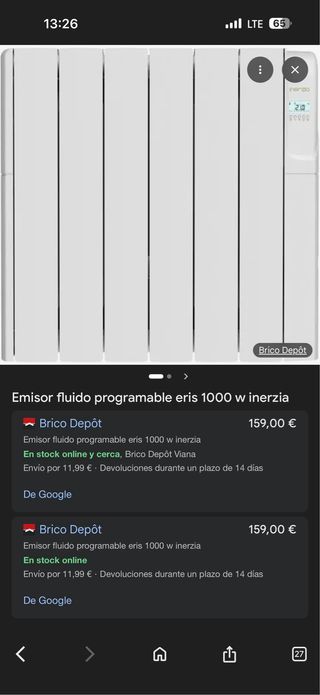 Radiador Eléctrico Fluido Aire Seco