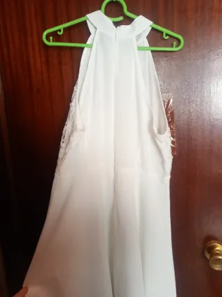Vestido blanco halter encaje talla XL