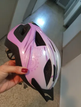 Casco Crivit Rosa y Blanco