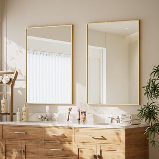 Espejo de Pared Moderno 96x66cm dorado vintage