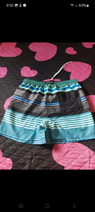 Bañador hombre rayas azul y negro