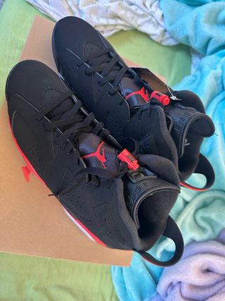 Jordan 6 Infrared Negro Rojo, talla 46