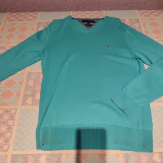 Jersey Tommy Hilfiger V-Neck Teal