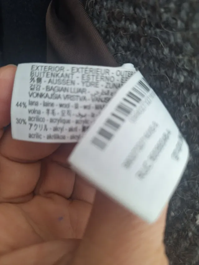 Abrigo Zara espiga marrón y gris