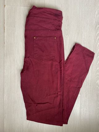 Vaqueros estilo leggins granate T36/38