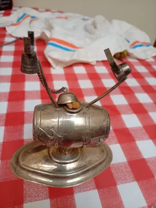 Antiguo calienta copas de alpaca