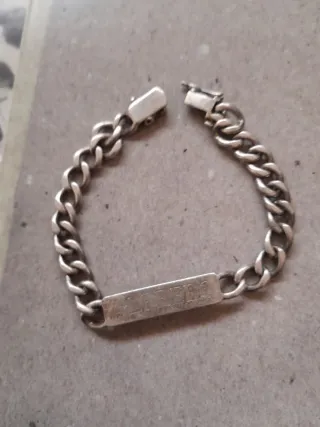 Pulsera Plata 925 con Plata Grabada 35g medio