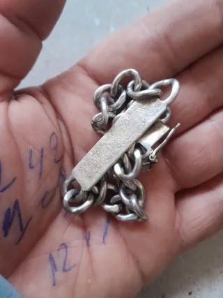 Pulsera Plata 925 con Plata Grabada 35g medio