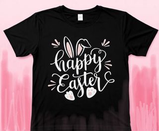 Camiseta Happy Easter Negra 3 Unidades