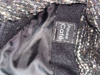 Abrigo largo negro y multicolor