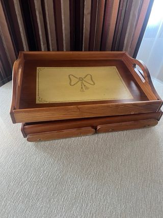 Juego de 2 bandejas de madera