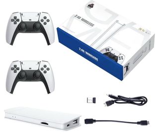 Consola de juegos blanca + 2 mandos 30000 juegos