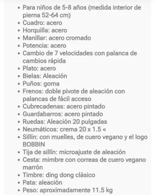 Bicicleta Bobbin Niña 20 Rosa