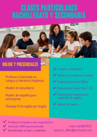 Clases particulares de inglés, lengua y literatura