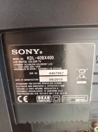 Televisión Sony Negra 45 pulgadas