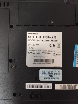 Toshiba Satellite A100 funzionante con Linux