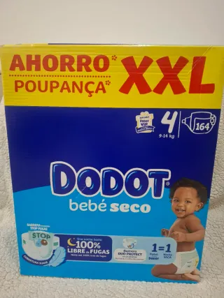 Fraldas Dodot Bebé Seco XXL talla 4- 164 unidades