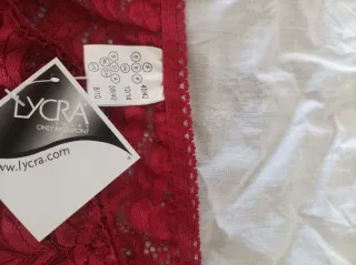 Conjunto lencería encaje burdeos mujer