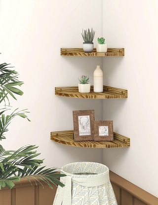 Estantería esquinera 100% madera maciza Set 3 und