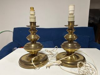 Pareja Lámparas Mesa Estiluz Doradas