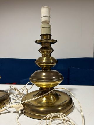 Pareja Lámparas Mesa Estiluz Doradas