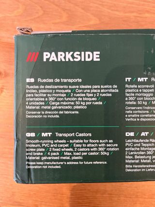 4 Ruedas Giratorias Parkside Nuevas
