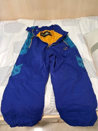Pantalón de Nieve Vintage Nordica Azul/Amarillo