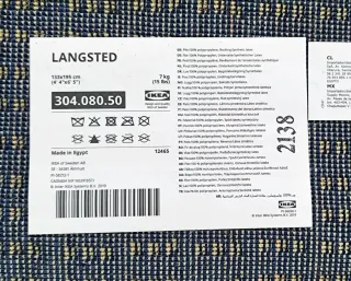 Alfombra azul de tela Langsted